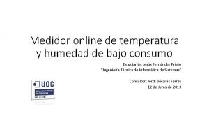 Medidor online de temperatura y humedad de bajo