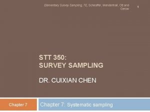 Elementary Survey Sampling 7 E Scheaffer Mendenhall Ott