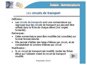 Les circuits de transport Dfinition Les circuits de