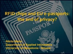 RFID chips and EU epassports the end of