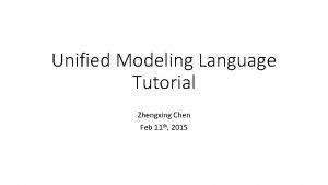 Unified modeling language tutorial