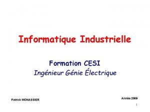 Informatique Industrielle Formation CESI Ingnieur Gnie lectrique Patrick