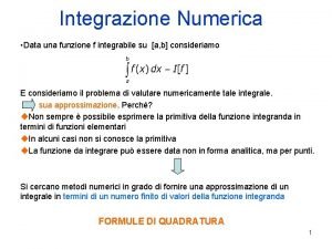 Integrazione numerica