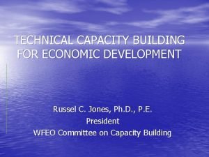 TECHNICAL CAPACITY BUILDING FOR ECONOMIC DEVELOPMENT Russel C