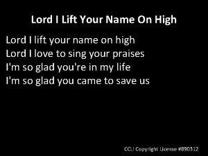 Words to lord i lift your name on high