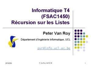 Informatique T 4 FSAC 1450 Rcursion sur les