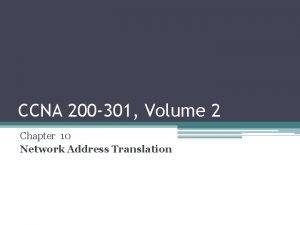 CCNA 200 301 Volume 2 Chapter 10 Network