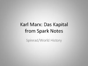 Karl marx capital sparknotes