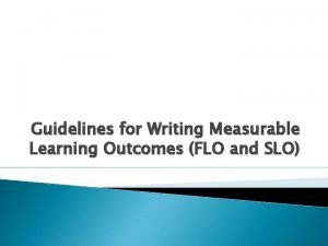 Measurable outcomes examples