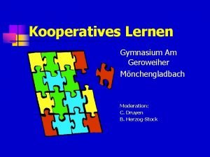 Kooperatives Lernen Gymnasium Am Geroweiher Mnchengladbach Moderation C