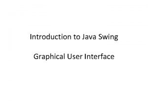 Java graphical user interface