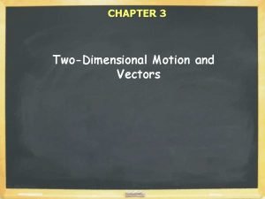 CHAPTER 3 TwoDimensional Motion and Vectors VECTOR quantities