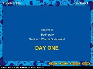 Section 1 biodiversity