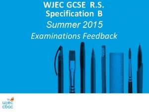 WJEC GCSE R S Specification B Summer 2015