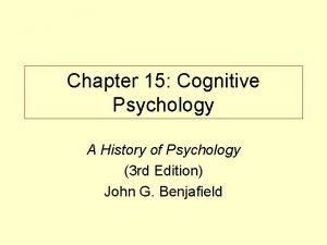History of cognitive psychology