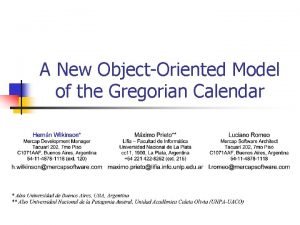 A New ObjectOriented Model of the Gregorian Calendar