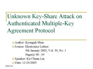 Unknown key share attack