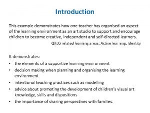 Introduction This example demonstrates how one teacher has