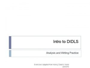 Didls analysis example