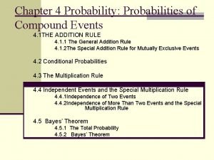 Chapter 4 Probability Probabilities of Compound Events 4