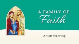 Adult Meeting Agenda Life in Christ September 2