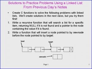 Linked list problems and solutions