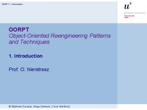 Object oriented reengineering patterns