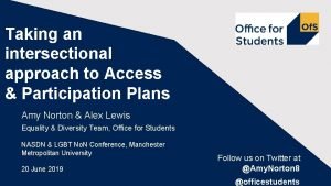 Taking an intersectional approach to Access Participation Plans