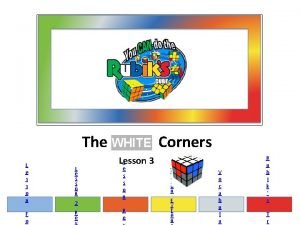 How to solve white corners