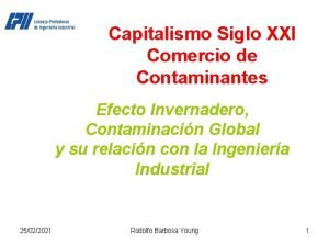 Capitalismo Siglo XXI Comercio de Contaminantes Efecto Invernadero