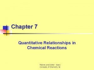 Quantitative relationships in chemical equations Quantitative relationships in chemical equations