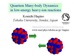 Quantum Manybody Dynamics in lowenergy heavyion reactions Kouichi