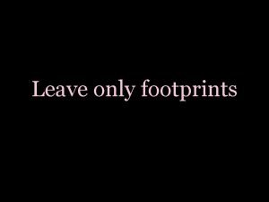 Leave only footprints Leave only footprints 1 landscape