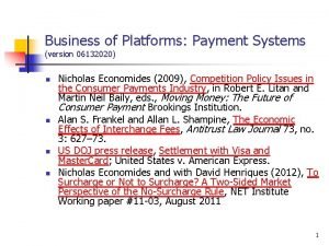 Business of Platforms Payment Systems version 06132020 n