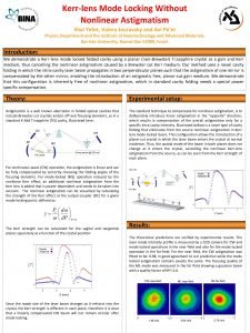 Kerrlens Mode Locking Without Nonlinear Astigmatism Shai Yefet