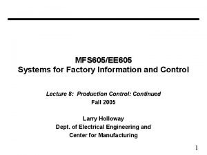 MFS 605EE 605 Systems for Factory Information and