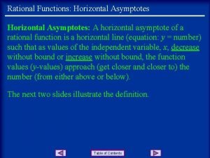 Horizontal asymptote equation