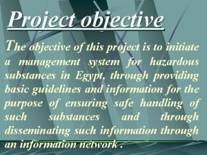 Objective of any project