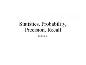 Recall precision