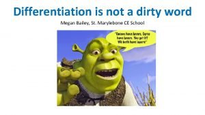 Differentiation is not a dirty word Megan Bailey