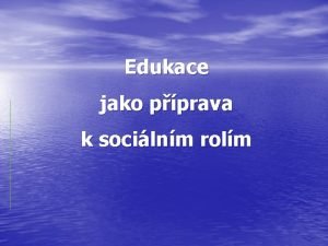 Socialni role