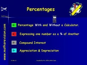 Percentages www mathsrevision com N 5 Num Percentage