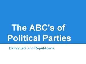 The ABCs of Political Parties Democrats and Republicans