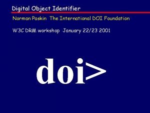 Digital object identifier