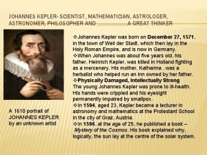 Johannes kepler contribution in mathematics