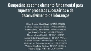 Competncias como elemento fundamental para suportar processos sucessrios