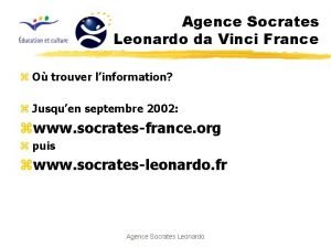 Agence Socrates Leonardo da Vinci France z O