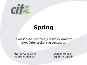 Spring Inverso de Controle Desenvolvimento leve Orientao a