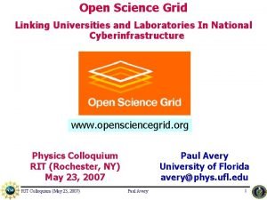 Open Science Grid Linking Universities and Laboratories In