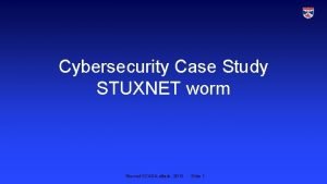 Stuxnet case study